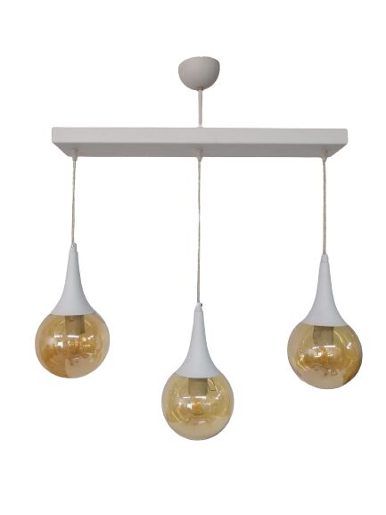 DAMLA ÜÇLÜ SIRALI BEYAZ AVİZE