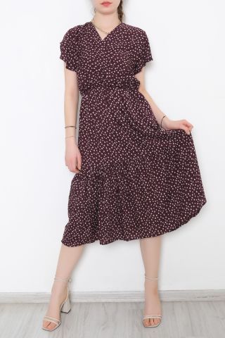 Kruvaze Elbise Morçiçekli - 10840.701.