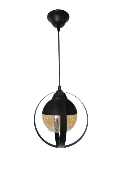 DÜNYA CAMLI TEKLİ SİYAH AVİZE