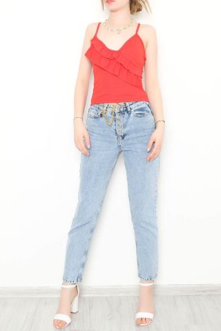 Askılı Fırfırlı Atlet Kırmızı - 10698.631.