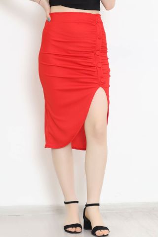 Düğmeli Etek Kırmızı - 11105.1355.