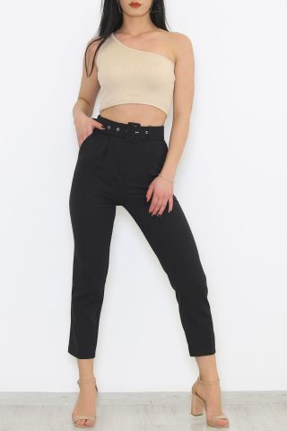 Kemerli Kumaş Pantolon Siyah - 8699.1361.