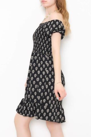 Kısa Bürümcük Elbise Bejsiyah - 892.1287.