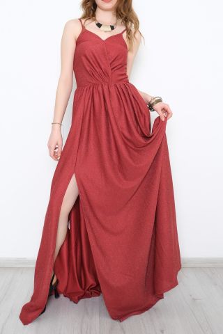 Simli Elbise Bordo - 58863.1592.