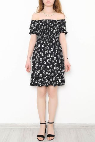 Kısa Bürümcük Elbise Siyahbeyaz1 - 892.1287.