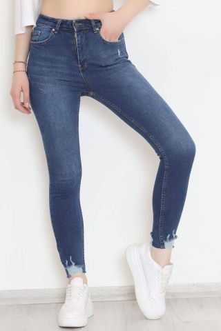 Paça Lazerli Kot Pantolon Mavi - 2057.392.