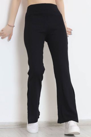 Yırtmaçlı Kaşkorse Pantolon Siyah - 11260.1567.