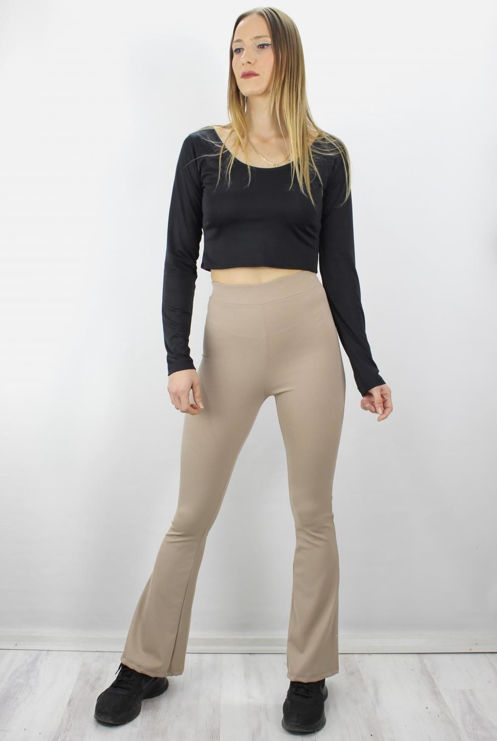 İspanyol Paça Fitilli Tayt Bej - 1634.1250.