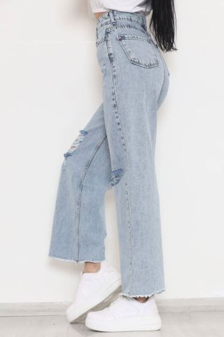 Yırtmaçlı Kot Pantolon Buzmavi - 045.299.