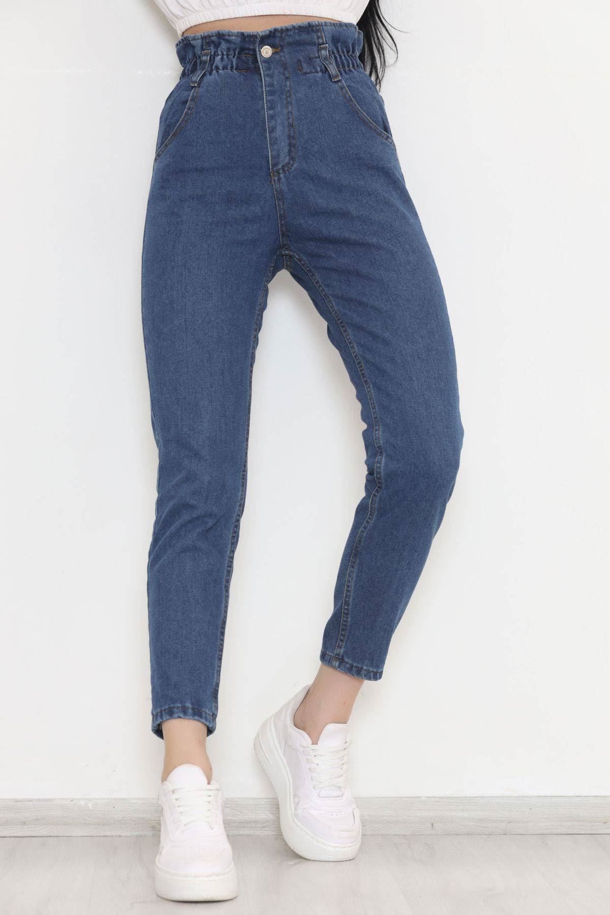 Beli Lastikli Kot Pantolon Koyumavi - 009.1184.