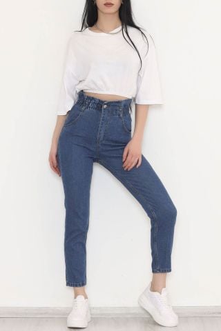 Beli Lastikli Kot Pantolon Koyumavi - 009.1184.