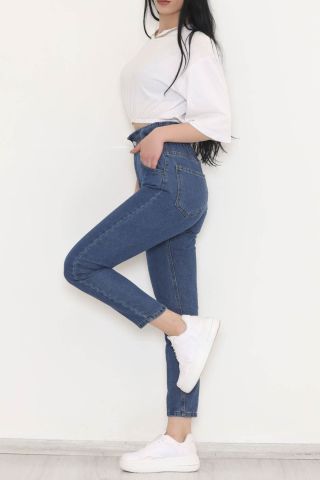 Beli Lastikli Kot Pantolon Koyumavi - 009.1184.