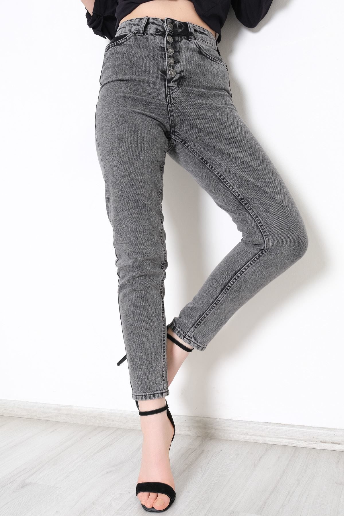 5 Düğmeli Kot Pantolon Füme - 11026.392.