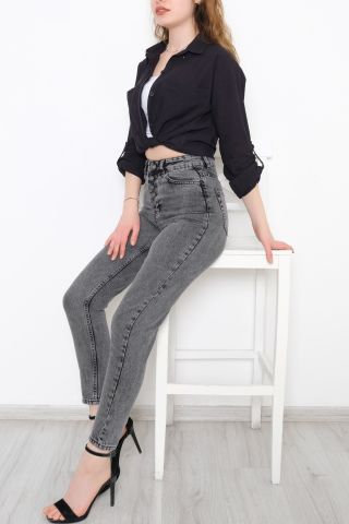 5 Düğmeli Kot Pantolon Füme - 11026.392.