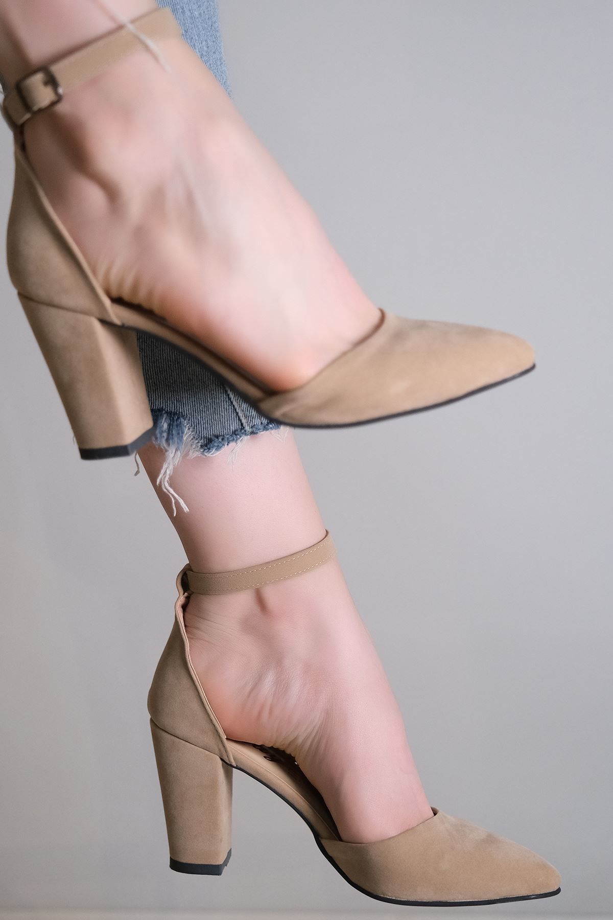 7 Cm Topuklu Ayakkabı Süetbej - 5178.264.