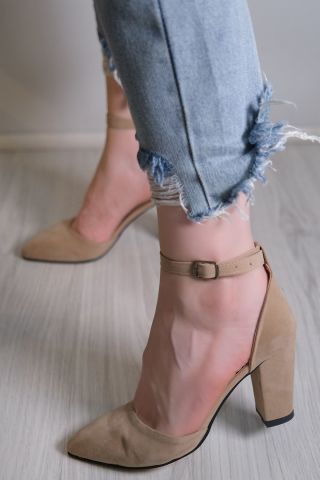 7 Cm Topuklu Ayakkabı Süetbej - 5178.264.