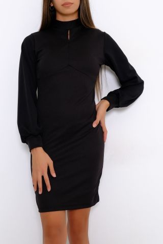 Balon Kol Elbise Siyah - 10085.631.