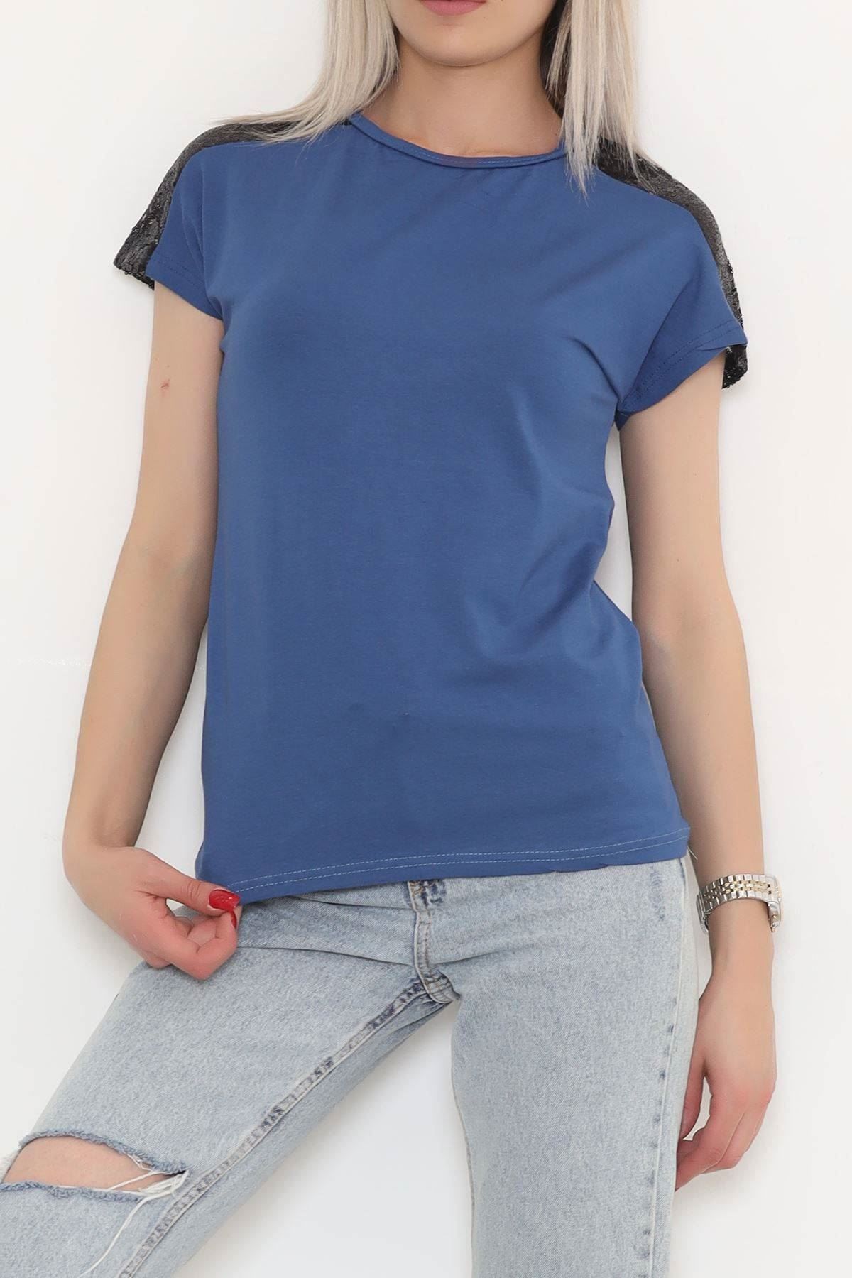 Omuz Pullu Bluz İndigo - 11279.599.