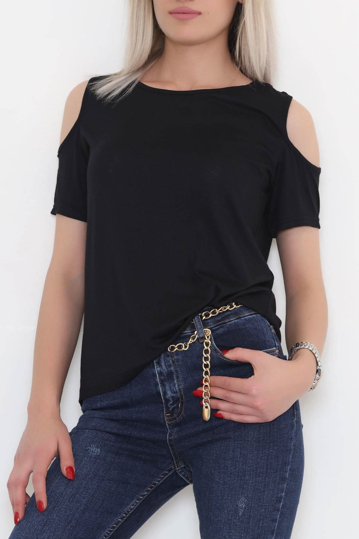 Omuz Dekolteli Bluz Siyah - 11354.599.