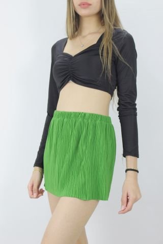 Piliseli Mini Etek Yeşil - 1515.20