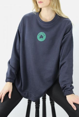 Baskılı Üç İplik Sweat Lacivert - DL420.1276