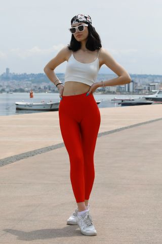 Bel Lastikli Disko Tayt Kırmızı - P-019707