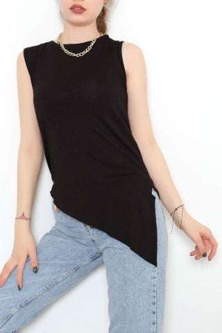 Alt Asimetrik Bluz Siyah - 10671.1095.