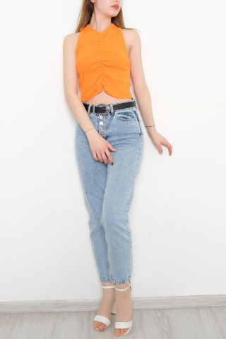 Önü Büzgülü Atlet Turuncu - 10496.1187.