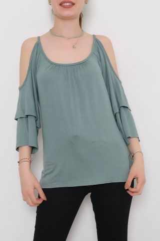 Omuz Dekolte Bluz Mint - 10673.1095.