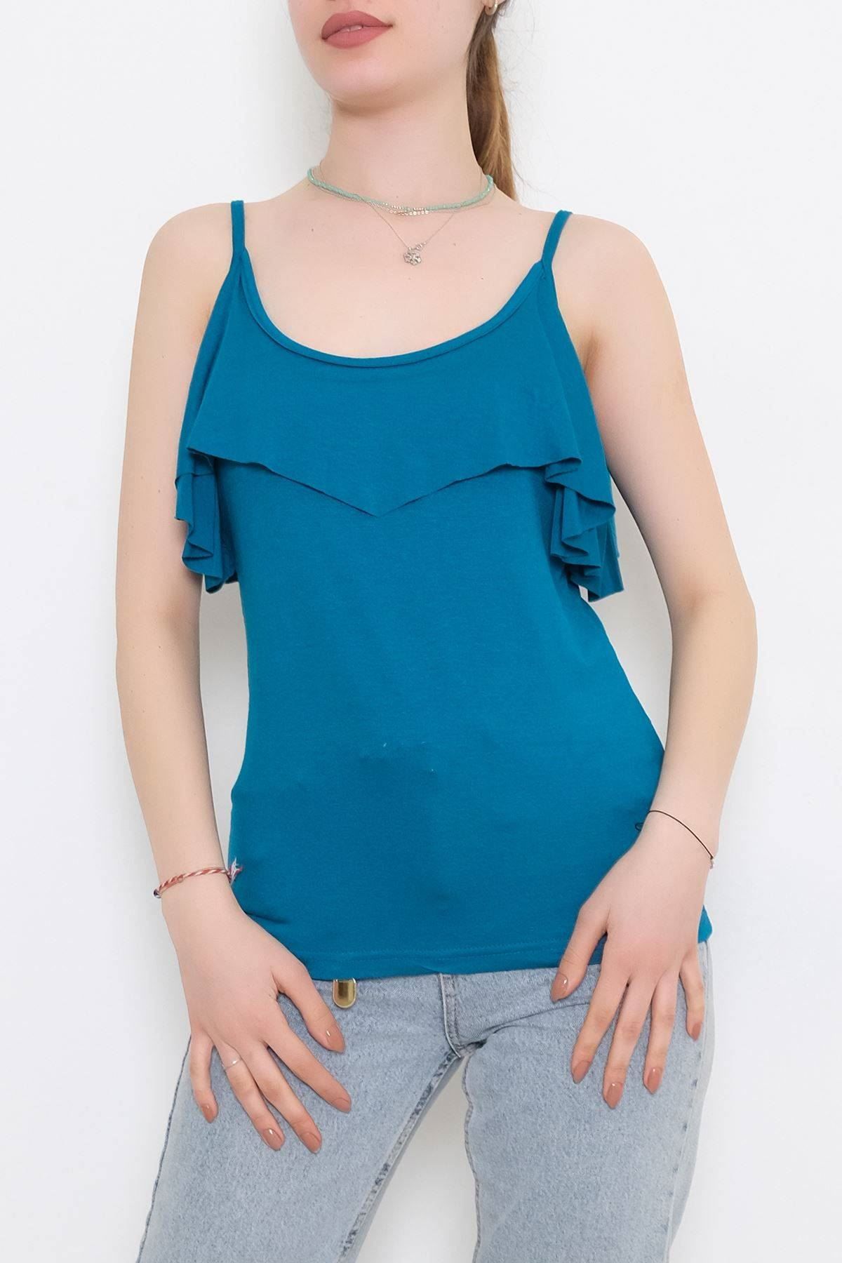 Volanlı Bluz Zümrüt - 10676.1095.