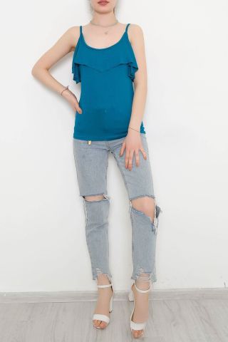 Volanlı Bluz Zümrüt - 10676.1095.