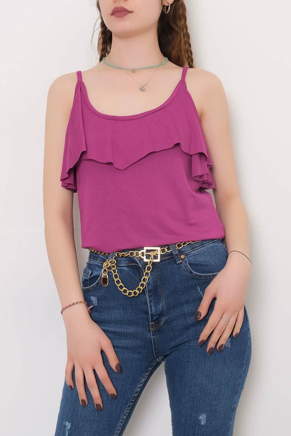 Volanlı Bluz Mor - 10676.1095.