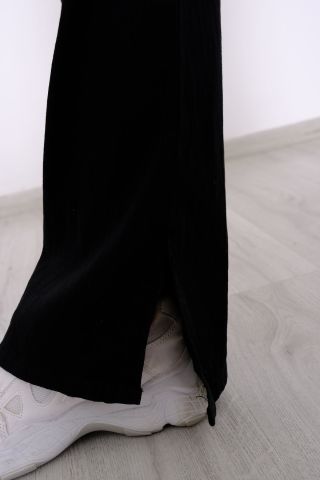 İspanyol Paça Yırtmaçlı Kot Pantolon Siyah - 8839.1184.