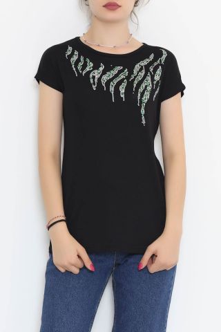 Önü Pul Detaylı Bluz Siyah - 11536.599.