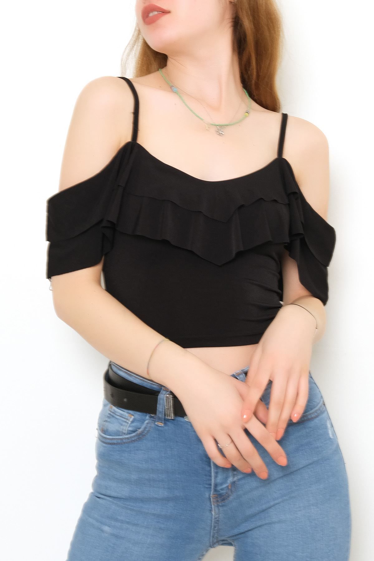 Volanlı Bluz Siyah - 10695.631.