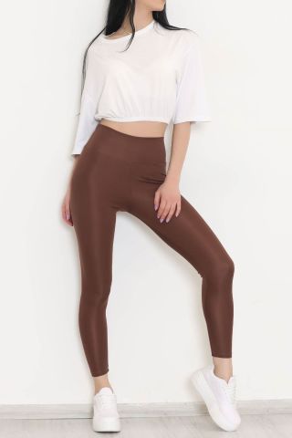 Ultra Toparlayıcı Yüksek Bel Tayt Açıkkahve - 10944.1582.