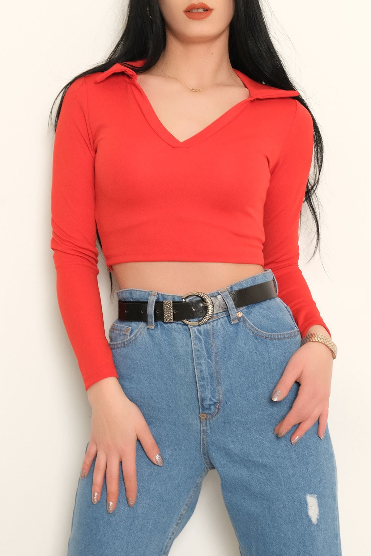 Polo Yaka Bluz Kırmızı - 10610.631.