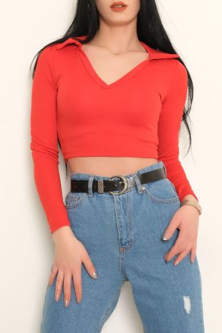 Polo Yaka Bluz Kırmızı - 10610.631.