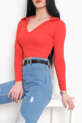 Polo Yaka Bluz Kırmızı - 10610.631.