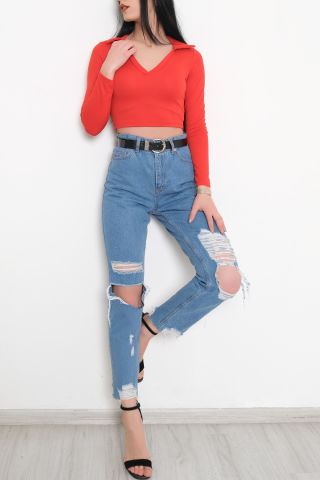 Polo Yaka Bluz Kırmızı - 10610.631.