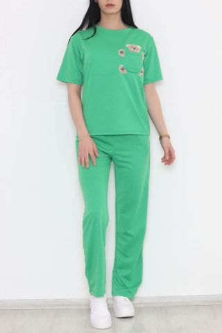 Ayıcık Baskılı Takım Yeşil - 11212.5238.