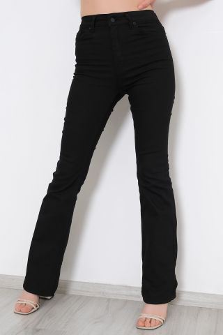 İspanyol Paça Kot Pantolon Siyah - 9730.1184.