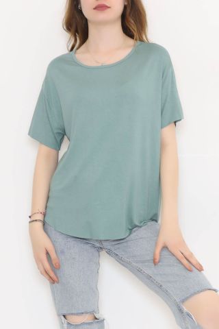 Ön Kısa Arka Uzun Tişört Mint - 10662.1095.