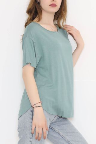 Ön Kısa Arka Uzun Tişört Mint - 10662.1095.