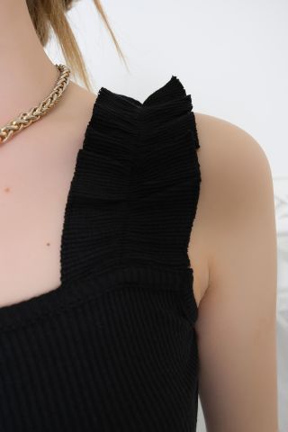 Askılı Kaşkorse Bluz Siyah - 10809.1567.