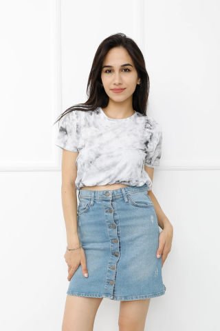 Bati̇k Desenli Crop Füme - 411.0311.