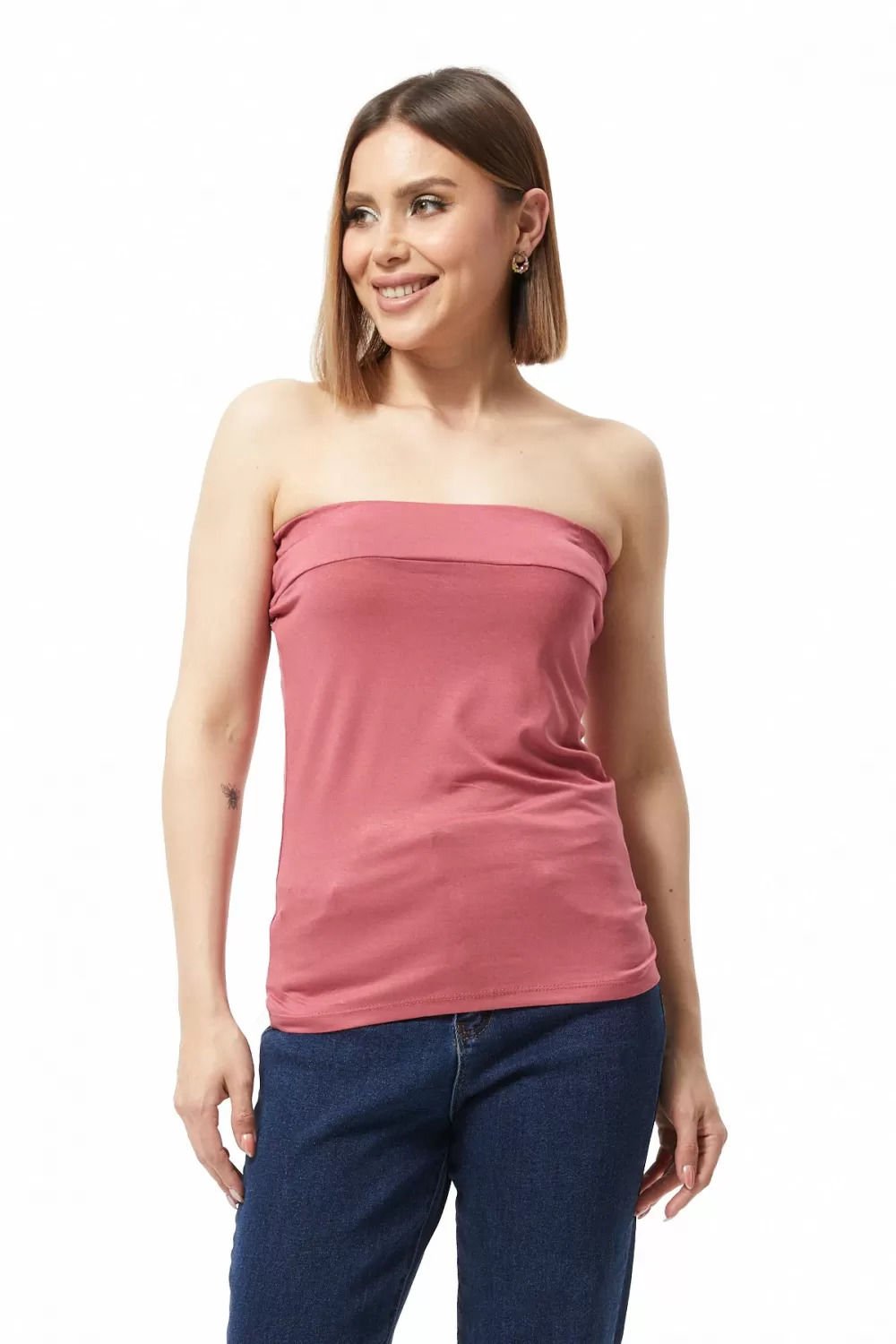 Straplez Bluz Gül Kurusu - 0015.138