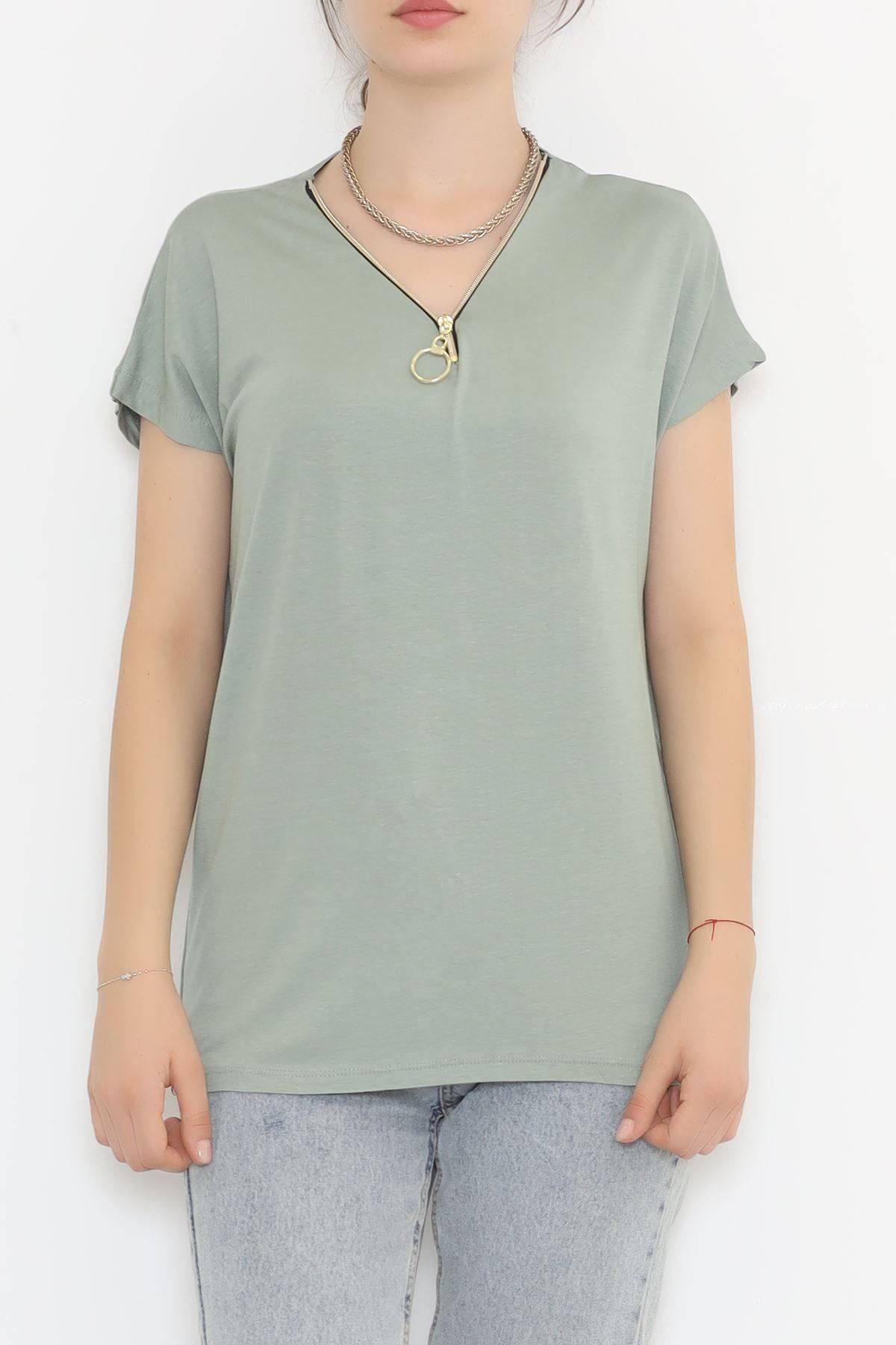 Fermuar Detaylı Bluz Çağla - 11688.102.