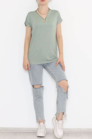 Fermuar Detaylı Bluz Çağla - 11688.102.