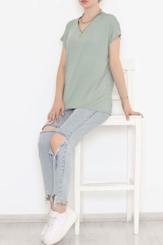 Fermuar Detaylı Bluz Çağla - 11688.102.